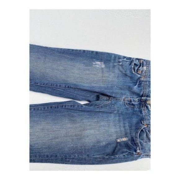 Vtg 90s American Eagle Jeans Super Low Rise Bootcut Distressed Sz 4P Hong Kong - Picture 7 of 14